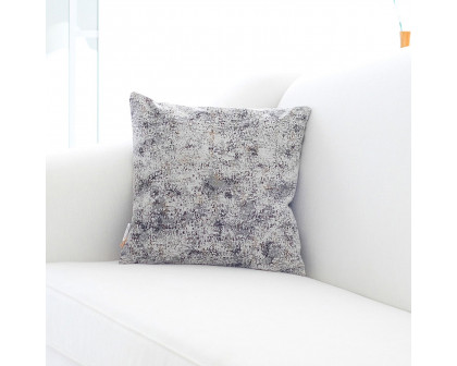 Furnings - Decorative Chenille Throw Pillow in Light Gray and Gold