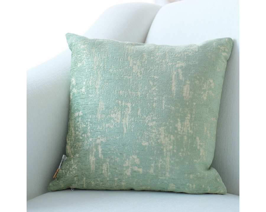 Furnings - Decorative Chenille Throw Pillow in Mint and Beige