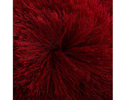 Furnings - Decorative Shaggy Pillow in Red