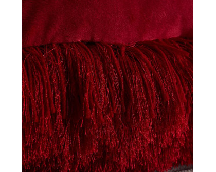 Furnings - Decorative Shaggy Pillow in Red