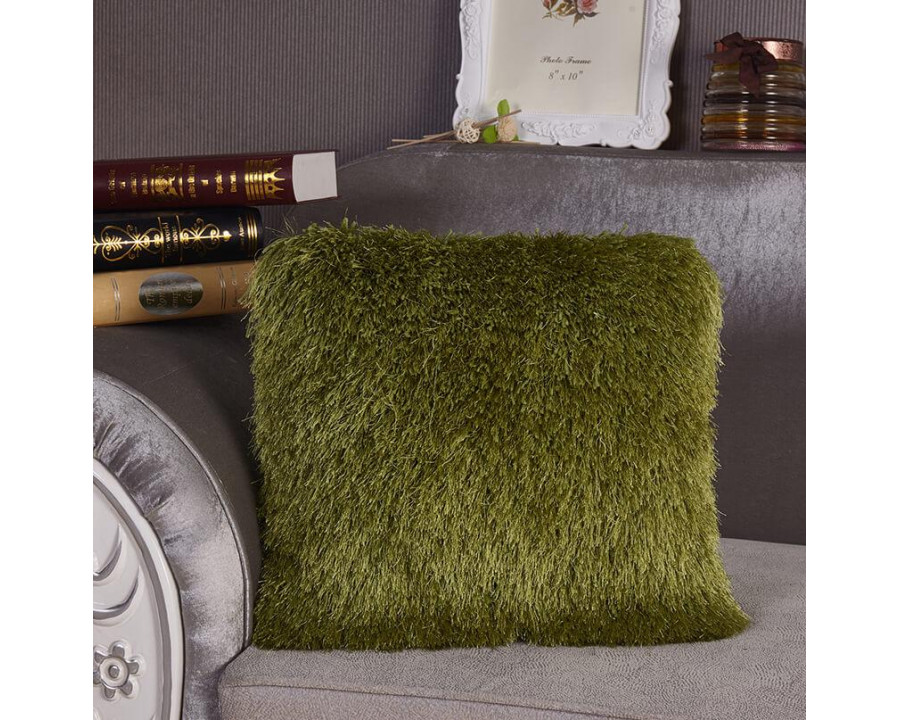 Furnings - Decorative Shaggy Pillow in Lime