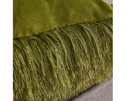 Furnings - Decorative Shaggy Pillow in Lime