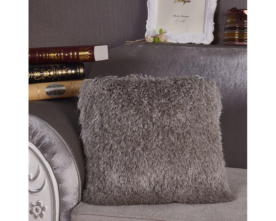 Furnings - Decorative Shaggy Pillow in Gray