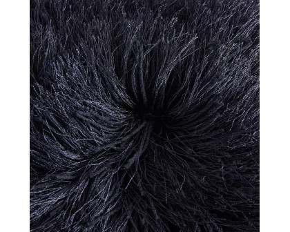 Furnings - Decorative Shaggy Black Square Pillow.