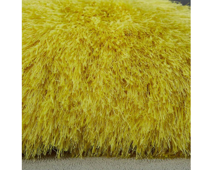 Furnings - Decorative Shaggy Yellow Square Pillow