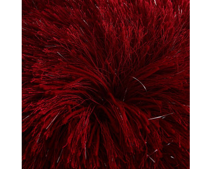 Furnings - Decorative Shaggy Pillow with Lurex in Red