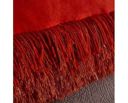 Furnings - Decorative Shaggy Pillow with Lurex in Rust