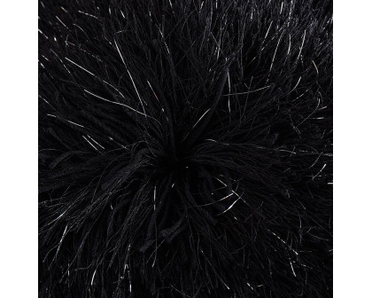 Furnings - Decorative Shaggy Pillow with Lurex in Black