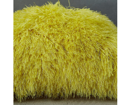 Furnings - Decorative Shaggy Pillow with Lurex in Yellow