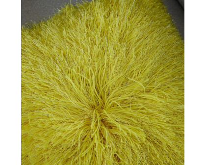 Furnings - Decorative Shaggy Pillow with Lurex in Yellow