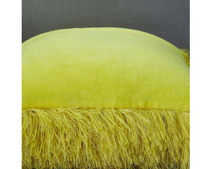 Furnings - Decorative Shaggy Pillow with Lurex in Yellow