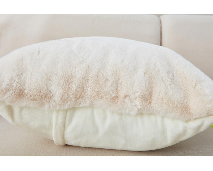 Furnings - Agnes Luxury Beige Chinchilla Faux Fur Pillow