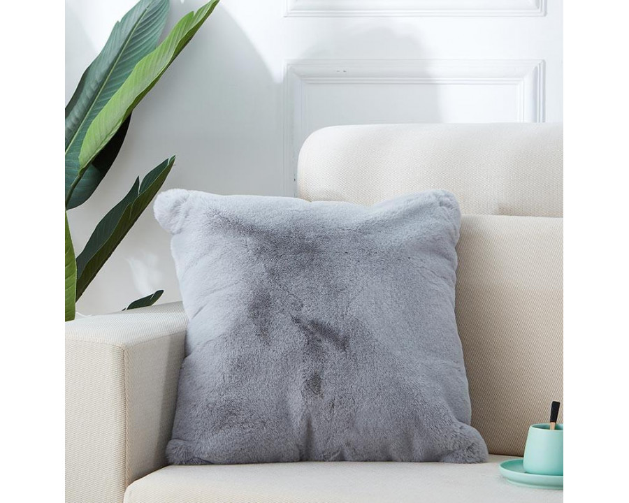 Furnings - Agnes Luxury Gray Chinchilla Faux Fur Pillow