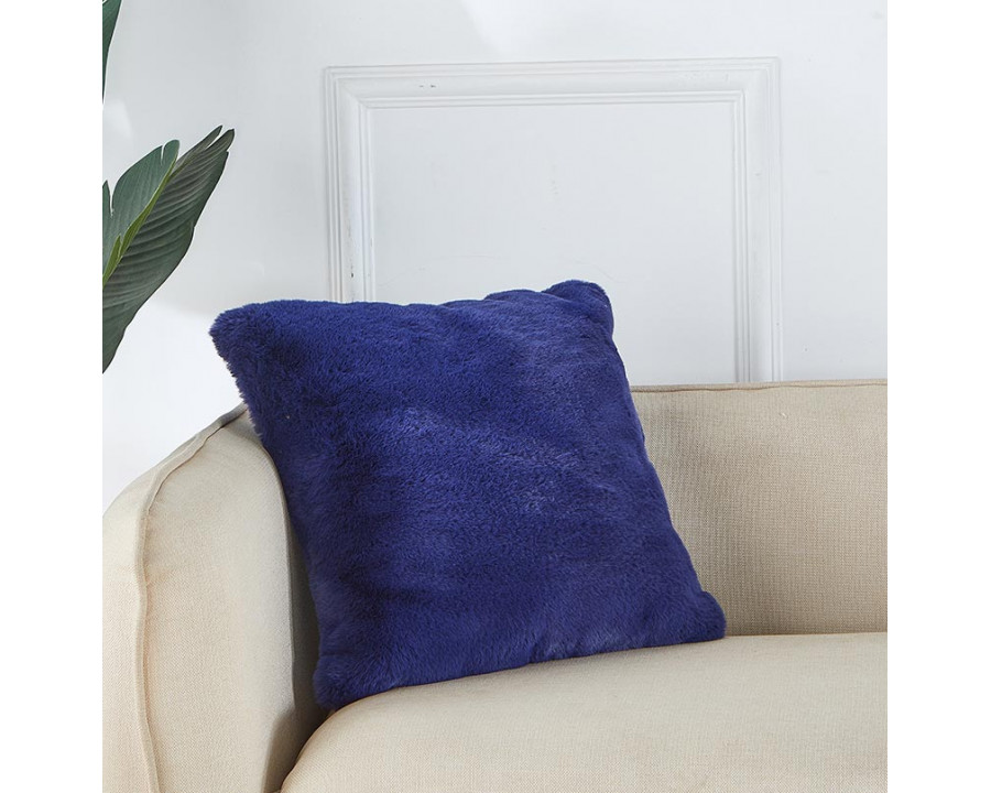 Furnings - Agnes Luxury Navy Blue Chinchilla Faux Fur Pillow