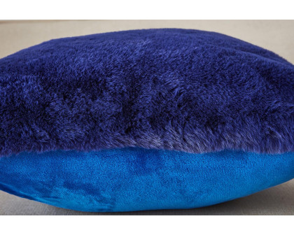 Furnings - Agnes Luxury Navy Blue Chinchilla Faux Fur Pillow