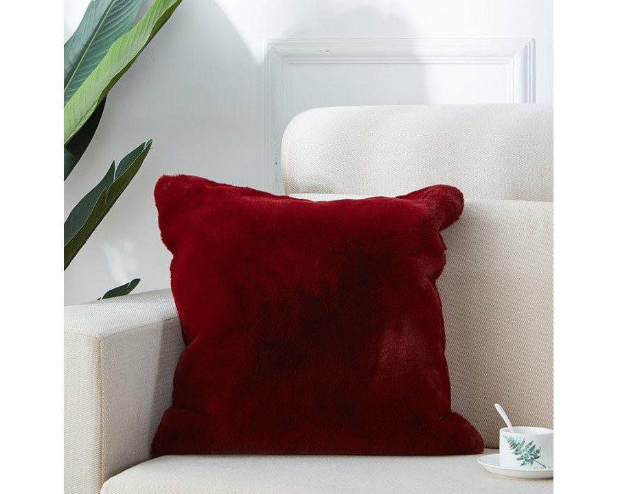 Furnings - Agnes Luxury Red Chinchilla Faux Fur Pillow