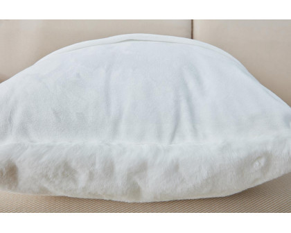 Furnings - Agnes Luxury White Chinchilla Faux Fur Pillow