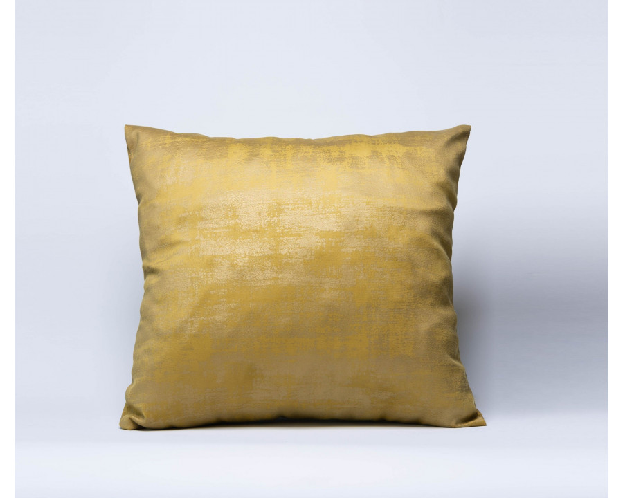 Furnings - Reflection Pattern Gold Chenille Square Pillow 18" x 18"