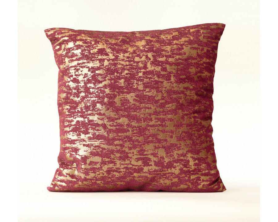 Furnings - Reflection Pattern Red/Gold Chenille Accent Pillow 18" x 18"