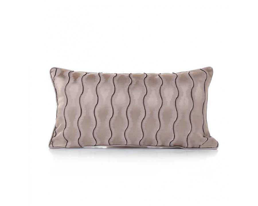 Furnings - Reflection Pattern Silver Jacquard Lumbar Pillow