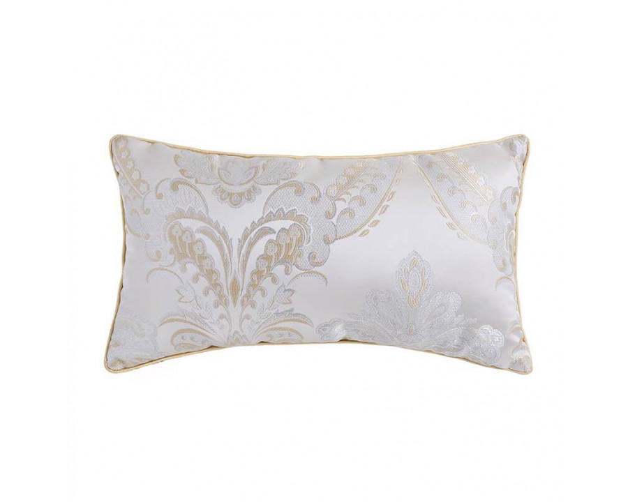 Furnings - Jacquard Silver Paisley Lumbar Pillow