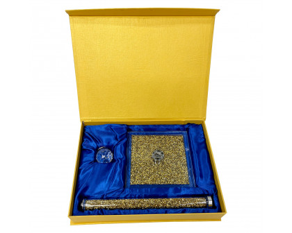 Furnings - Gold Crushed Diamond Glass Paper Towel Holder in Gift Box