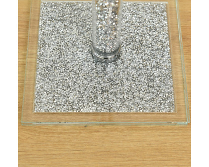 Furnings - Silver Crushed Diamond Glass Paper Towel Holder in Gift Box