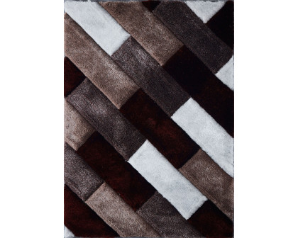 Furnings - 3D Parquette Shaggy Area Rug