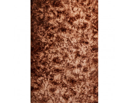 Furnings - Lily Luxury Brown Tie-Die Chinchilla Faux Fur Area Rug