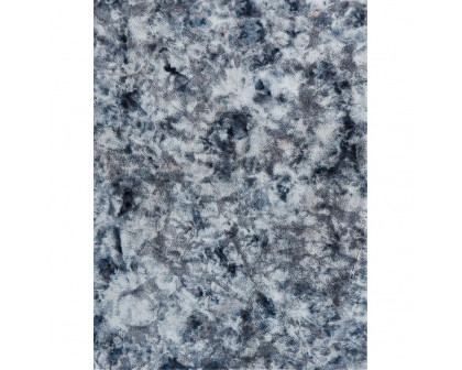 Furnings - Lily Luxury Gray Tie-Die Chinchilla Faux Fur Area Rug