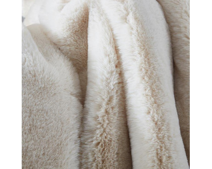 Furnings - Cassilda Luxury Beige Chinchilla Faux Fur Throw Blanket