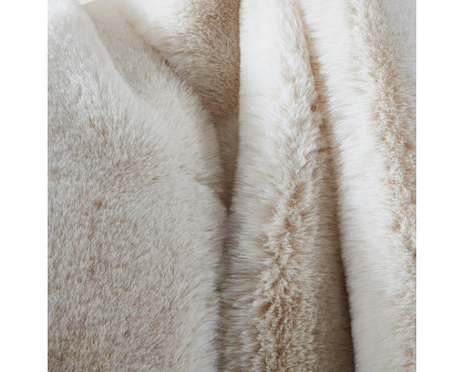 Furnings - Cassilda Luxury Beige Chinchilla Faux Fur Throw Blanket