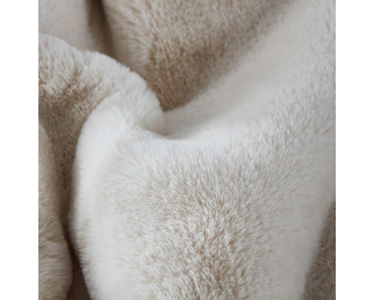 Furnings - Cassilda Luxury Beige Chinchilla Faux Fur Throw Blanket