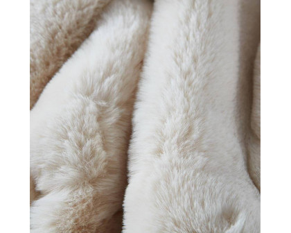 Furnings - Cassilda Luxury Beige Chinchilla Faux Fur Throw Blanket