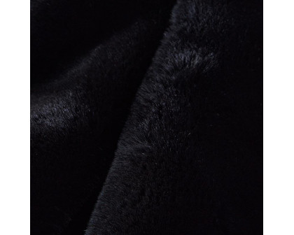 Furnings - Cassilda Luxury Black Chinchilla Faux Fur Throw Blanket