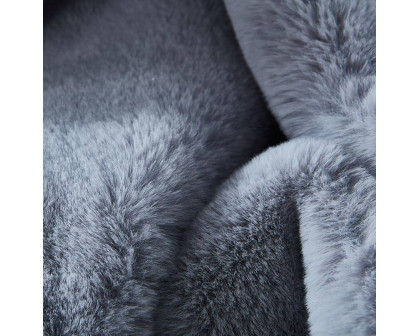 Furnings - Cassilda Luxury Gray Chinchilla Faux Fur Throw Blanket