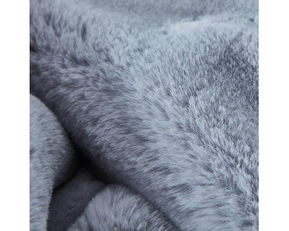 Furnings - Cassilda Luxury Gray Chinchilla Faux Fur Throw Blanket