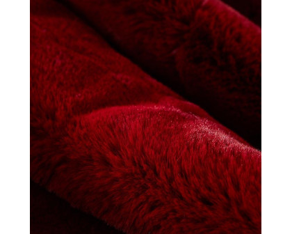 Furnings - Cassilda Luxury Red Chinchilla Faux Fur Throw Blanket