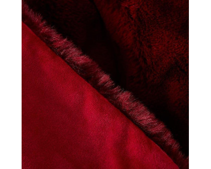 Furnings - Cassilda Luxury Red Chinchilla Faux Fur Throw Blanket