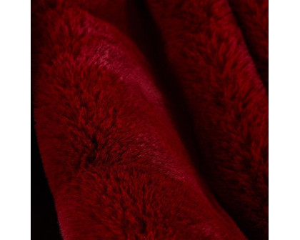 Furnings - Cassilda Luxury Red Chinchilla Faux Fur Throw Blanket