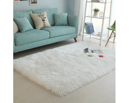 Furnings - Snow White Long Pile Shaggy Area Rug