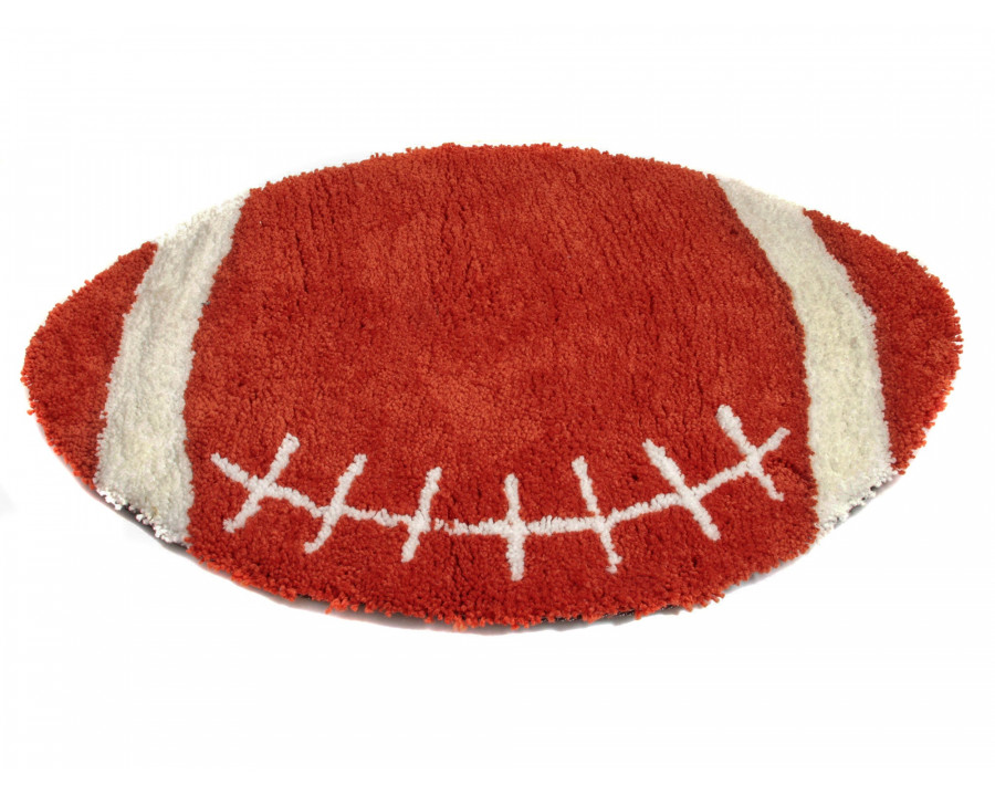 Furnings - Football Shape Extra Soft Shaggy Decorative Area Rug