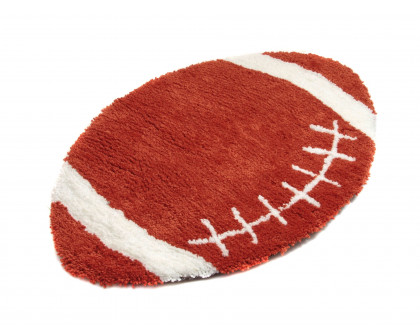 Furnings - Football Shape Extra Soft Shaggy Decorative Area Rug