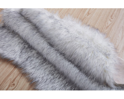 Furnings - Luxury Dark Gray Faux Fur Decorative Rug 28" x 39"