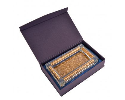 Furnings Salt & Pepper on a Tray, Gold Crushed Diamond Glass