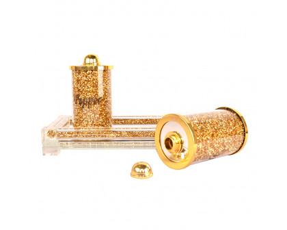 Furnings Salt & Pepper on a Tray, Gold Crushed Diamond Glass