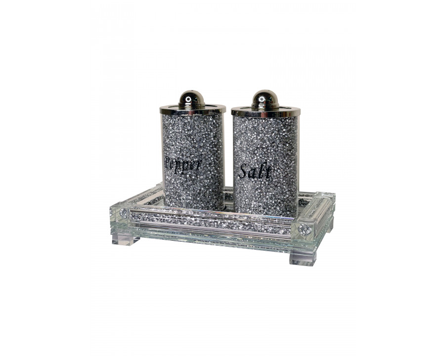 Furnings - Salt & Pepper on a Tray, Gold Crushed Diamond Glass