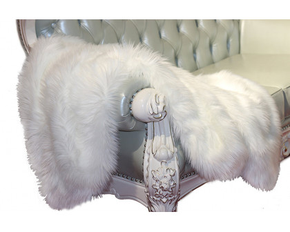 Furnings - Luxury Decorative White Faux Fur Throw