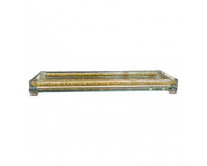 Furnings - Gold Crushed Diamond Glass Tray in Gift Box