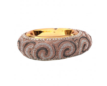 Furnings Ambrose Gold Plated Crystal Embellished Ceramic Ashtray (8.5 In. x 6.5 In. x 2.4 In.)